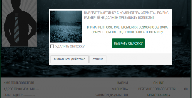 Шаблон профиля пользователя Шаблон профиля пользователя